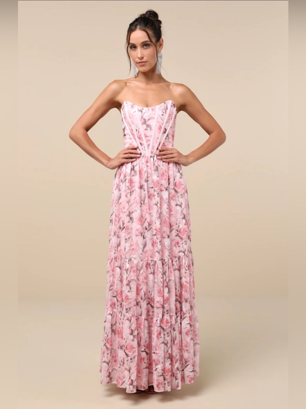 NWOT Lulus special moment pink flora dress